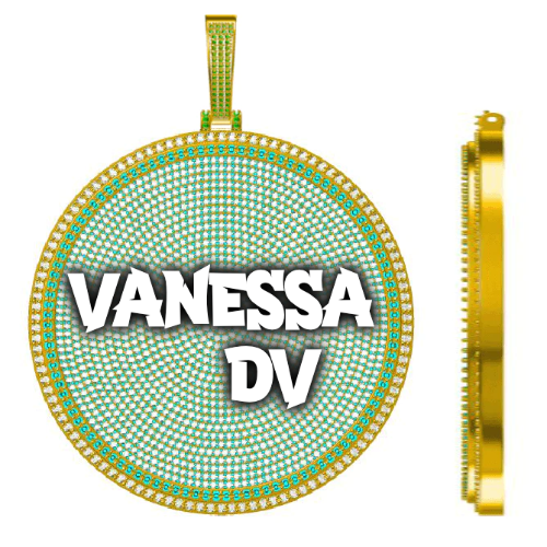CUSTOM LETTER NECKLACE 3D BIG DISC