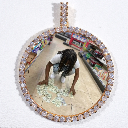 LARGE 3D CIRCLE CUSTOM PICTURE PENDANT