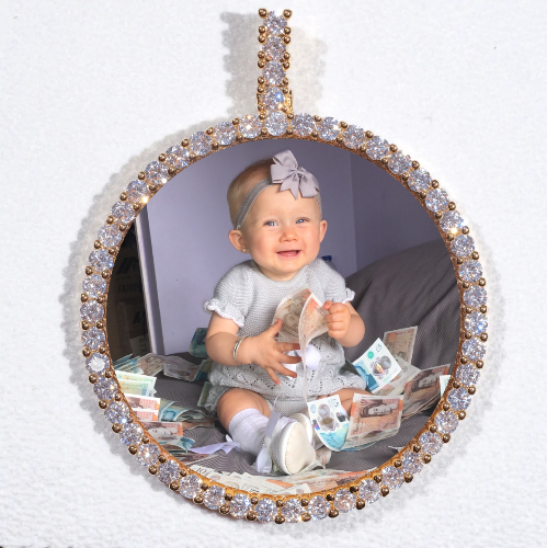 LARGE 3D CIRCLE CUSTOM PICTURE PENDANT