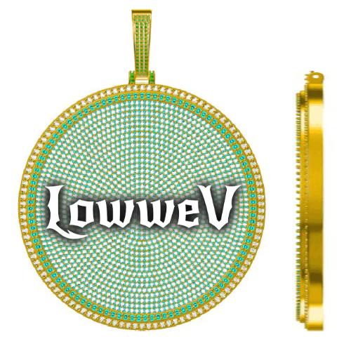 CUSTOM LETTER NECKLACE 3D BIG DISC