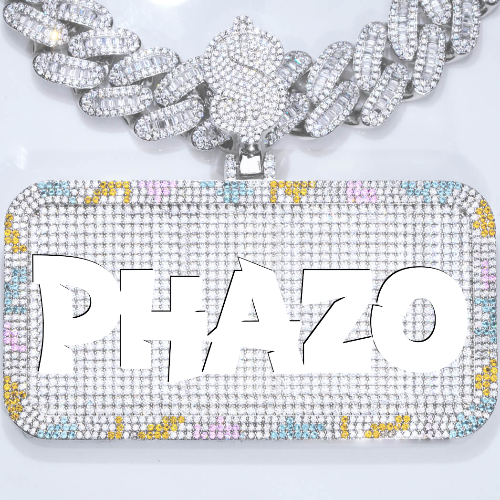 CUSTOM LETTER NECKLACE 3D COLORFUL SQUARE