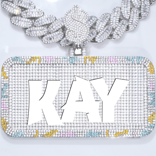 CUSTOM LETTER NECKLACE 3D COLORFUL SQUARE