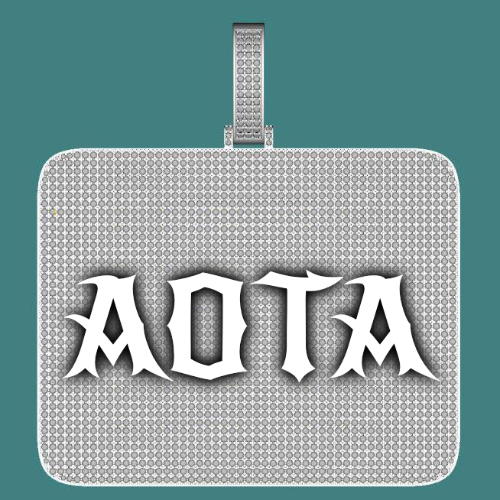 CUSTOM LETTER NECKLACE 3D BIG SQUARE