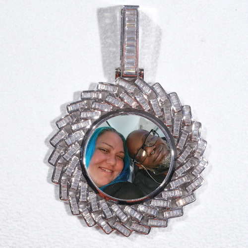 Large 3D Baguette Custom Picture Pendant