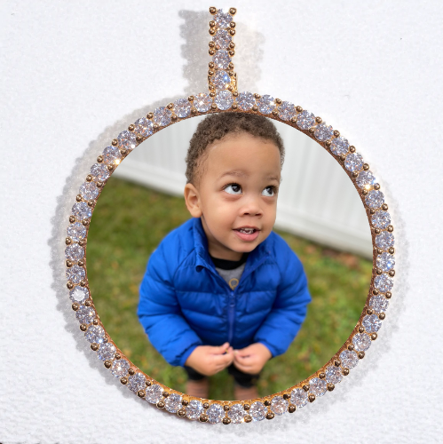 LARGE 3D CIRCLE CUSTOM PICTURE PENDANT