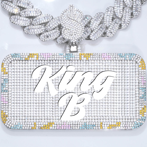 CUSTOM LETTER NECKLACE 3D COLORFUL SQUARE