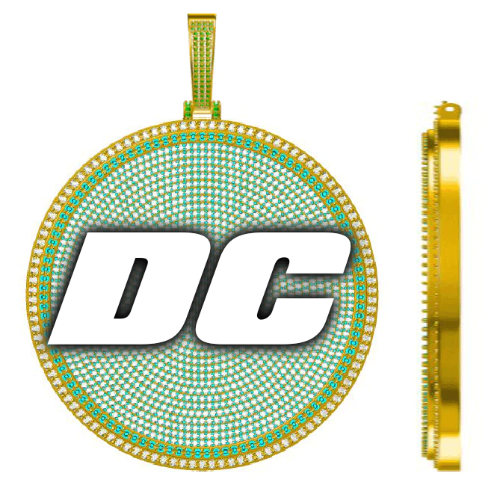 CUSTOM LETTER NECKLACE 3D BIG DISC