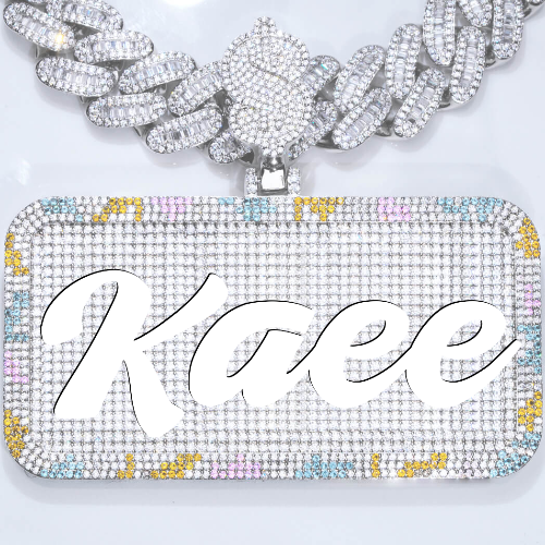 CUSTOM LETTER NECKLACE 3D COLORFUL SQUARE
