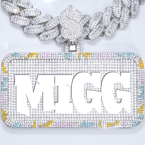 CUSTOM LETTER NECKLACE 3D COLORFUL SQUARE