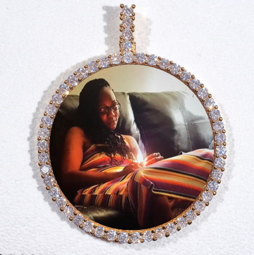 LARGE 3D CIRCLE CUSTOM PICTURE PENDANT