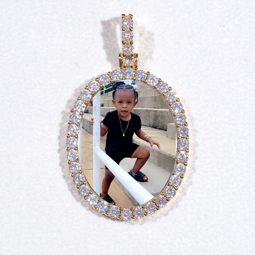 3D Oval Custom Picture Pendant