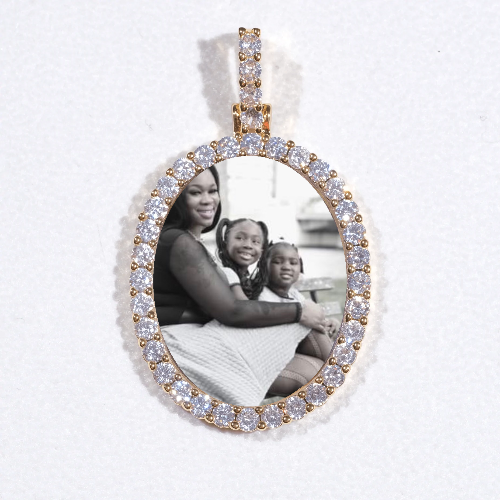 3D Oval Custom Picture Pendant