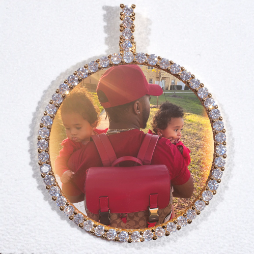 LARGE 3D CIRCLE CUSTOM PICTURE PENDANT