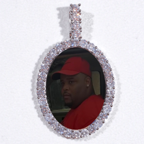 Large 3D Oval Custom Picture Pendant