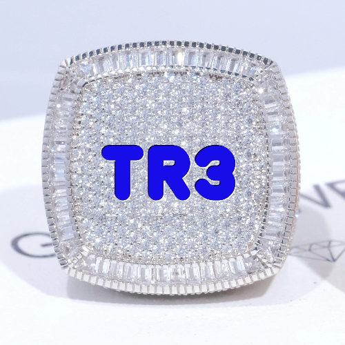CUSTOM LETTER 3D ICED RING