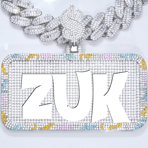 CUSTOM LETTER NECKLACE 3D COLORFUL SQUARE