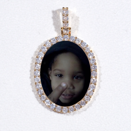 3D Oval Custom Picture Pendant