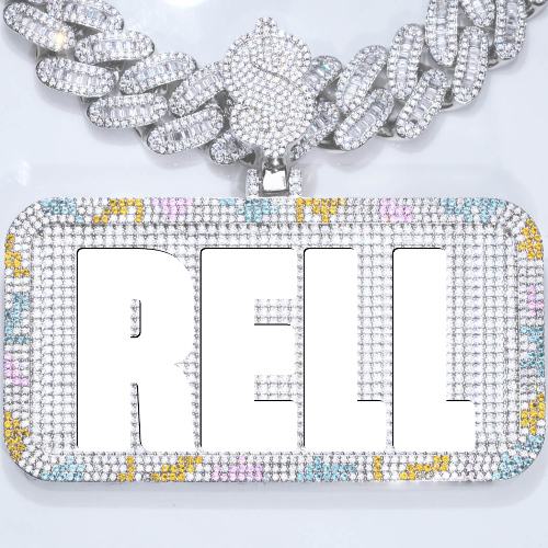 CUSTOM LETTER NECKLACE 3D COLORFUL SQUARE