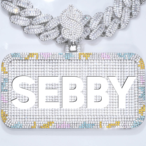 CUSTOM LETTER NECKLACE 3D COLORFUL SQUARE