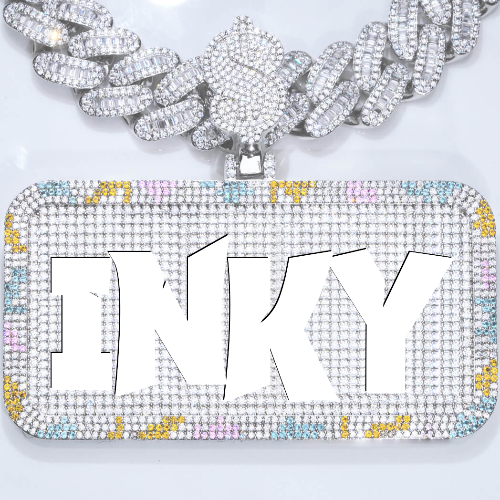 CUSTOM LETTER NECKLACE 3D COLORFUL SQUARE