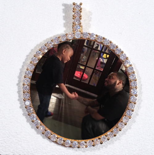 LARGE 3D CIRCLE CUSTOM PICTURE PENDANT