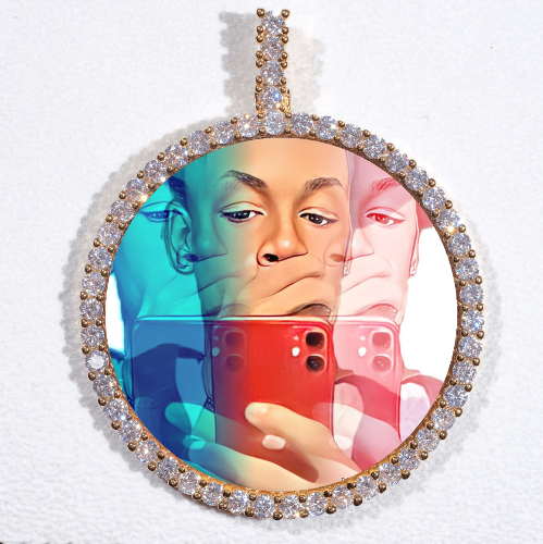 LARGE 3D CIRCLE CUSTOM PICTURE PENDANT