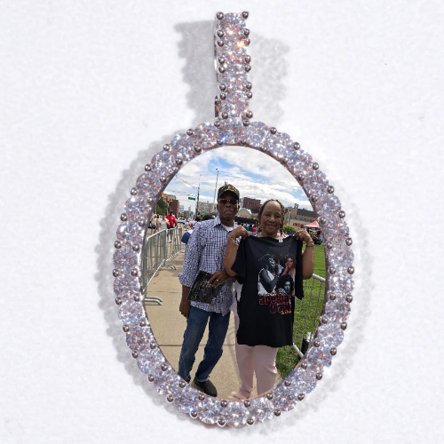 Large 3D Oval Custom Picture Pendant