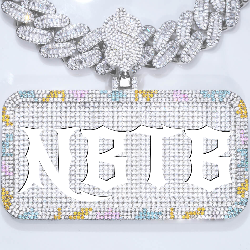 CUSTOM LETTER NECKLACE 3D COLORFUL SQUARE