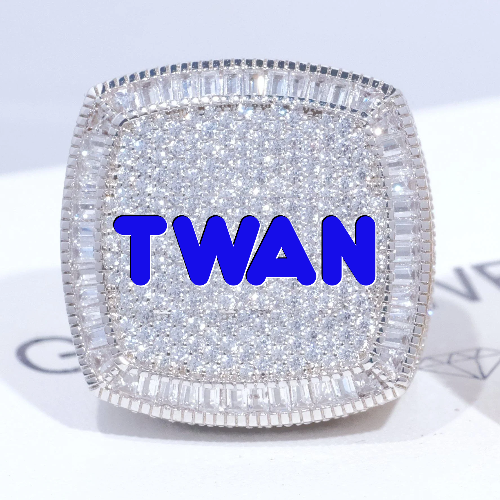 CUSTOM LETTER 3D ICED RING