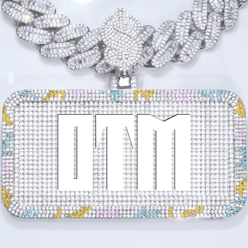 CUSTOM LETTER NECKLACE 3D COLORFUL SQUARE