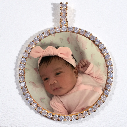 LARGE 3D CIRCLE CUSTOM PICTURE PENDANT