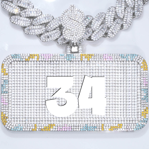 CUSTOM LETTER NECKLACE 3D COLORFUL SQUARE