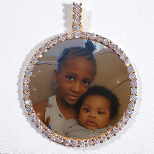 LARGE 3D CIRCLE CUSTOM PICTURE PENDANT