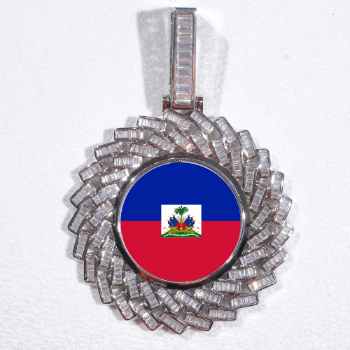 Large 3D Baguette Custom Picture Pendant