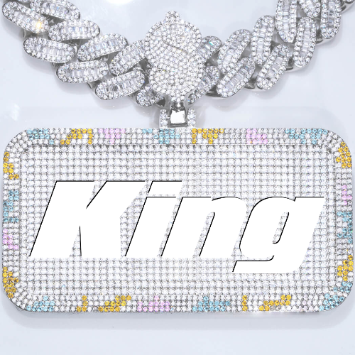 CUSTOM LETTER NECKLACE 3D COLORFUL SQUARE