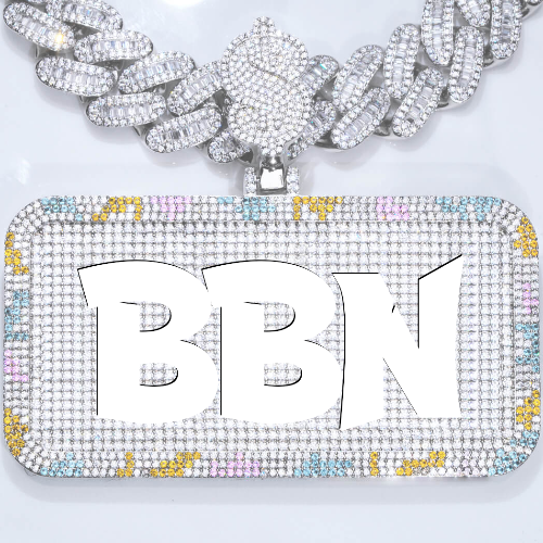 CUSTOM LETTER NECKLACE 3D COLORFUL SQUARE