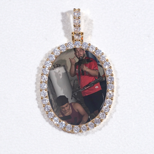 3D Oval Custom Picture Pendant