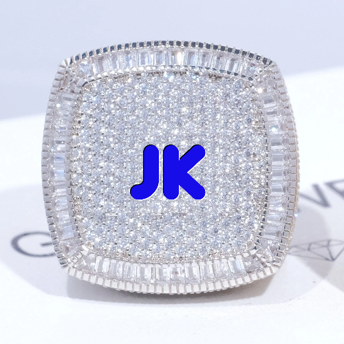 CUSTOM LETTER 3D ICED RING