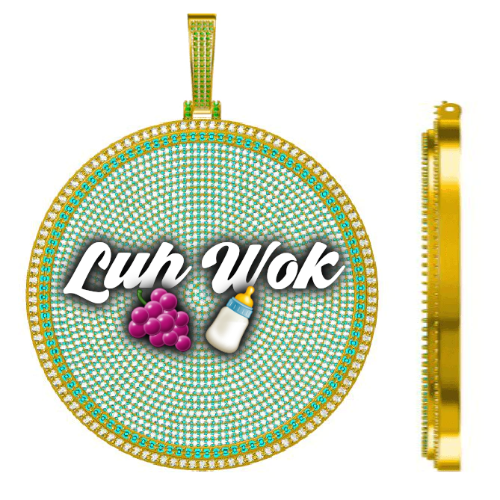 CUSTOM LETTER NECKLACE 3D BIG DISC
