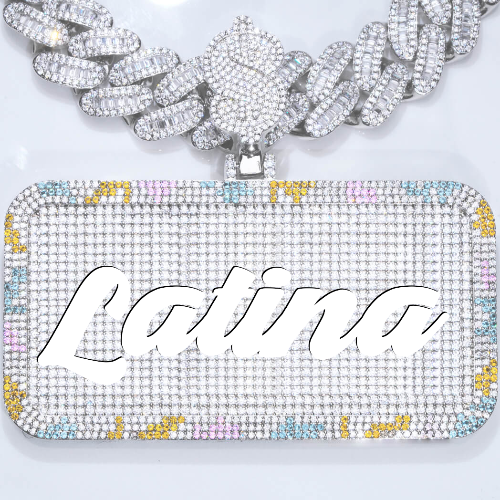 CUSTOM LETTER NECKLACE 3D COLORFUL SQUARE