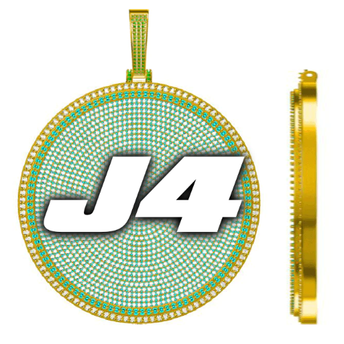 CUSTOM LETTER NECKLACE 3D BIG DISC
