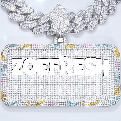 CUSTOM LETTER NECKLACE 3D COLORFUL SQUARE