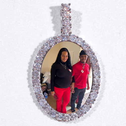 Large 3D Oval Custom Picture Pendant