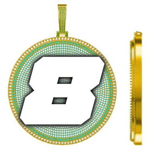 CUSTOM LETTER NECKLACE 3D BIG DISC