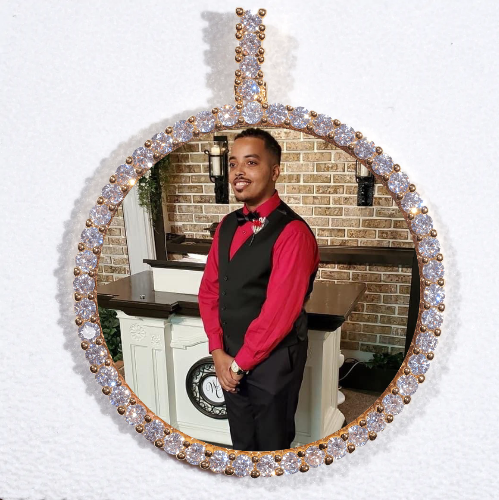 LARGE 3D CIRCLE CUSTOM PICTURE PENDANT