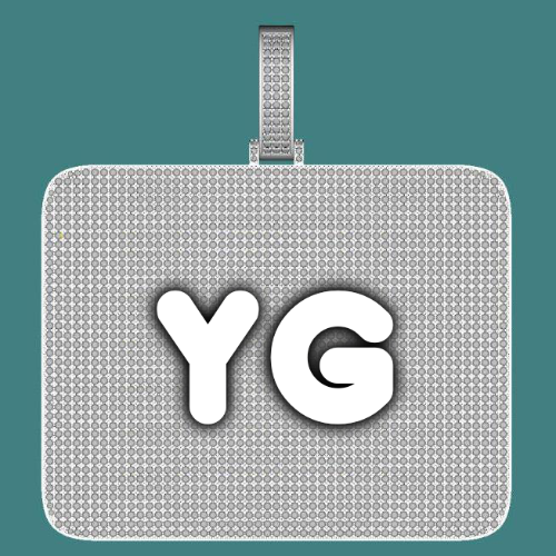 CUSTOM LETTER NECKLACE 3D BIG SQUARE