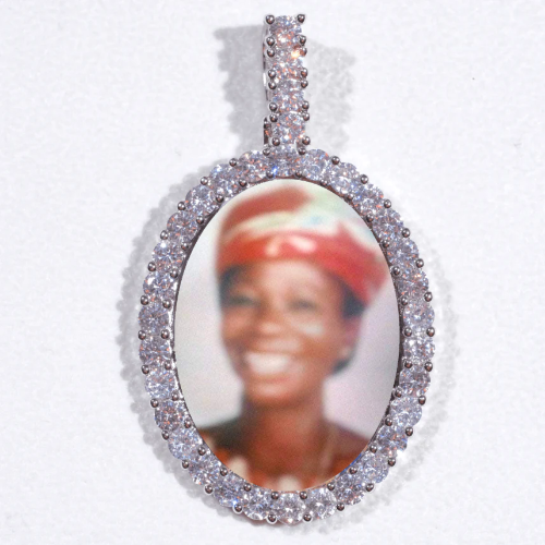 Large 3D Oval Custom Picture Pendant