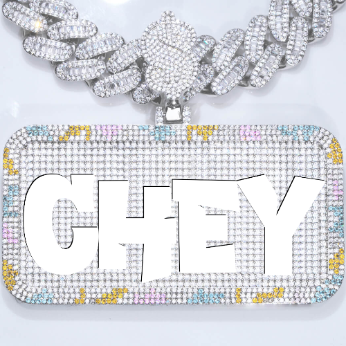 CUSTOM LETTER NECKLACE 3D COLORFUL SQUARE
