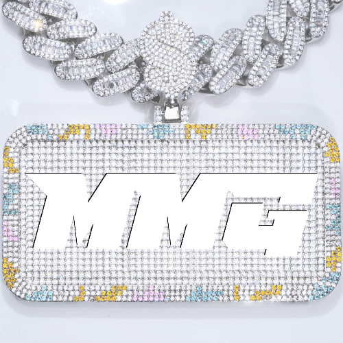 CUSTOM LETTER NECKLACE 3D COLORFUL SQUARE