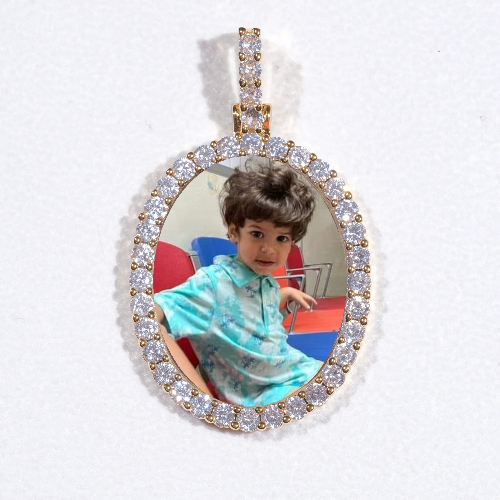 3D Oval Custom Picture Pendant